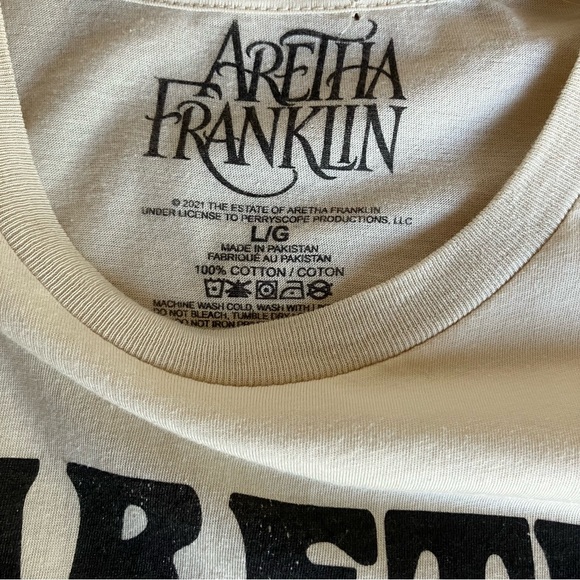 *NEW* ARETHA FRANKLIN The Queen Of Soul Beige T-Shirt L - Picture 5 of 5